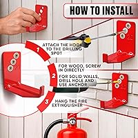 Vista 6 de Soporte de pared para extintor de incendios para el hogar, 4 soportes de extintor de incendios ajustables para la casa, tornillos de soporte
