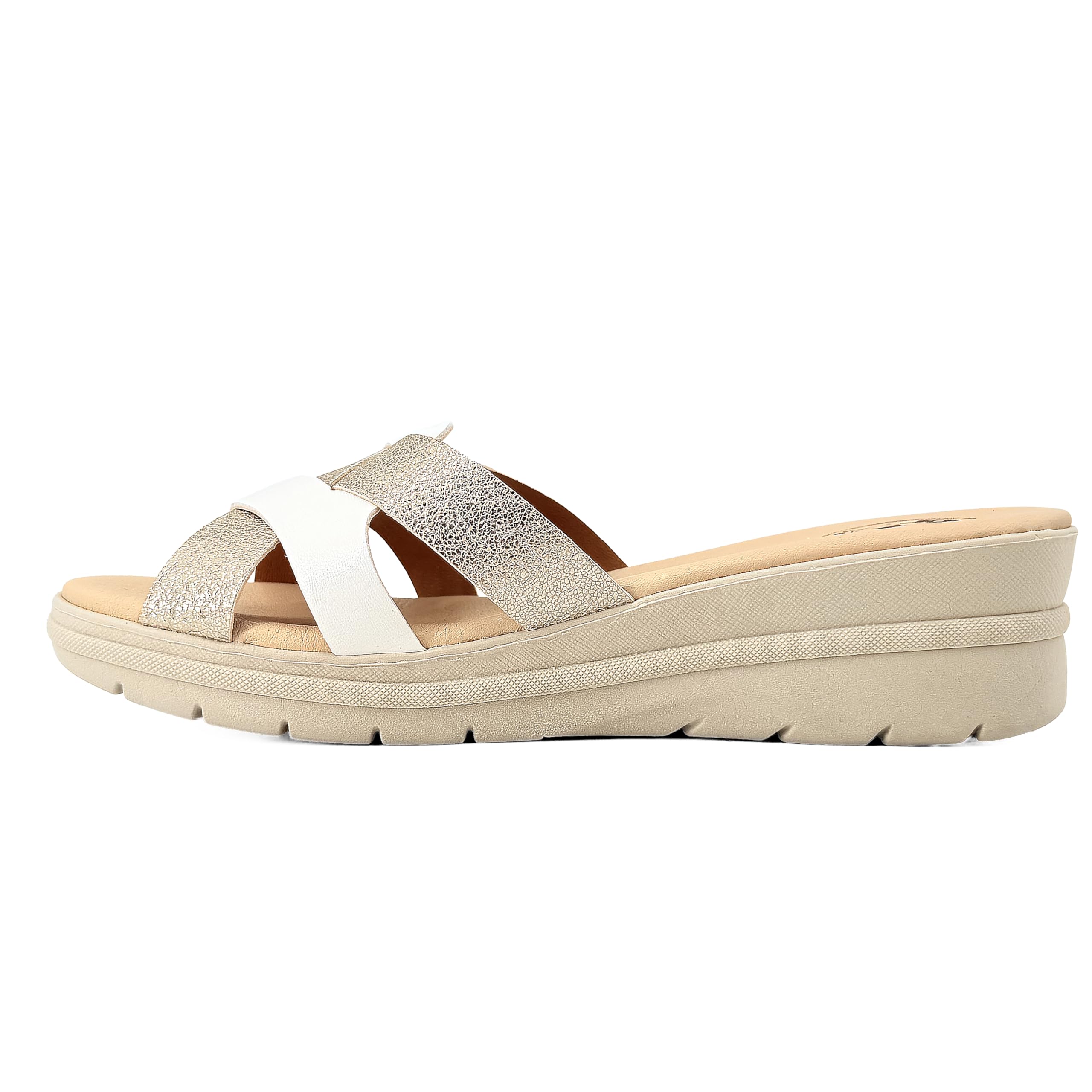 JOMIX Sandales à bretelles croisées pour femme - Pantoufles confortables - Élégantes et légères - Tongs tendance avec semelle antidérapante - Chaussures ouvertes pour la maison, la mer, la plage, les
