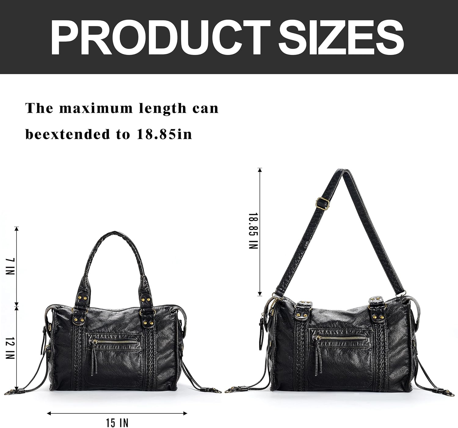 Crossbody City Bag for Women Large Tote Soft Leather Purses Washed Y2K Hobo Vintage Handbag Shoulder Bags - Image 4