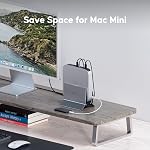 Vertical MacBook Station d'accueil, PULWTOP Station d'accueil pour Mac mini avec cas M.2 NVMe pour MacBook Pro/Air, 4K@60Hz HDMI, 2USB C 10Gbps, SD/TF, 100W PD, RJ45, 2 USB A pour les ordinateurs portables Windows
