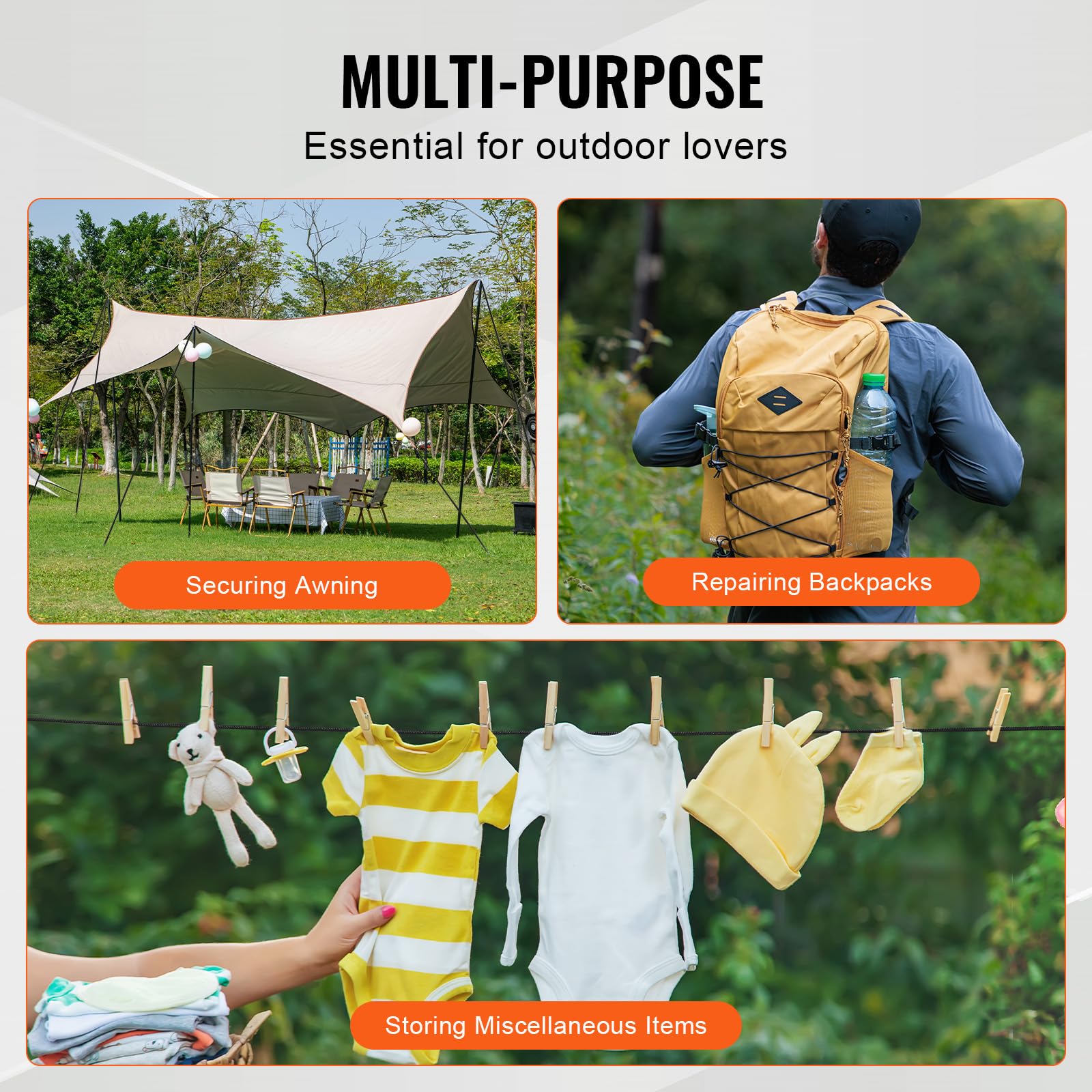 VEVOR 20 Pack Bungee Straps - Multiple Sizes With 160% Stretch, Metal S-Hooks For Securing Cargo