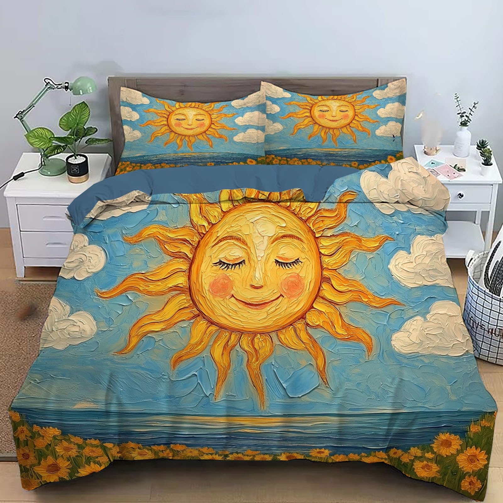 Housse de couette 220x240 cm paysage pastoral pour une ambiance de chambre parentale apaisante