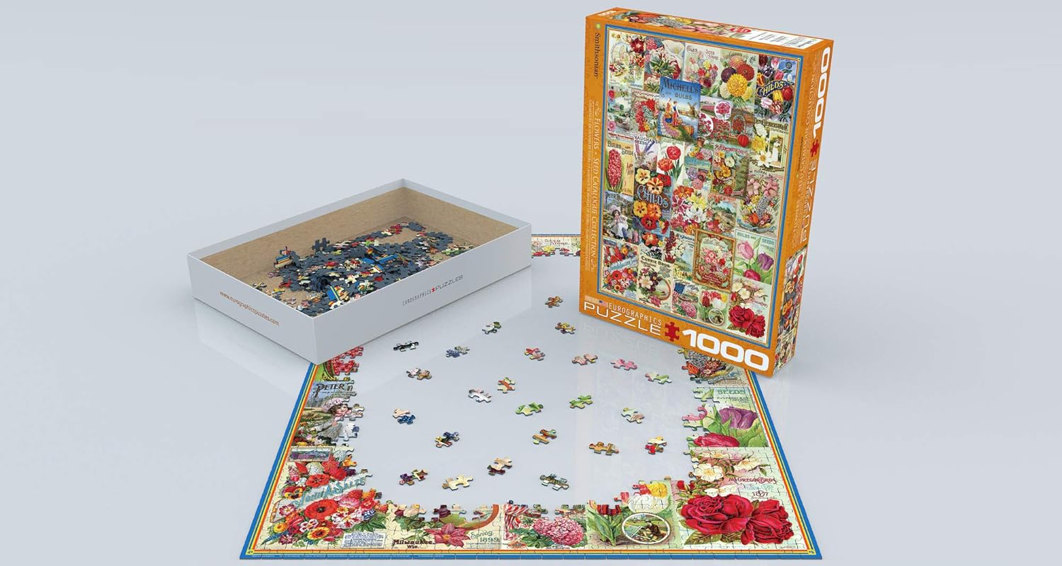 EuroGraphics Flowers Smithsonian Seed Catalogues (1000 Piece) Puzzle