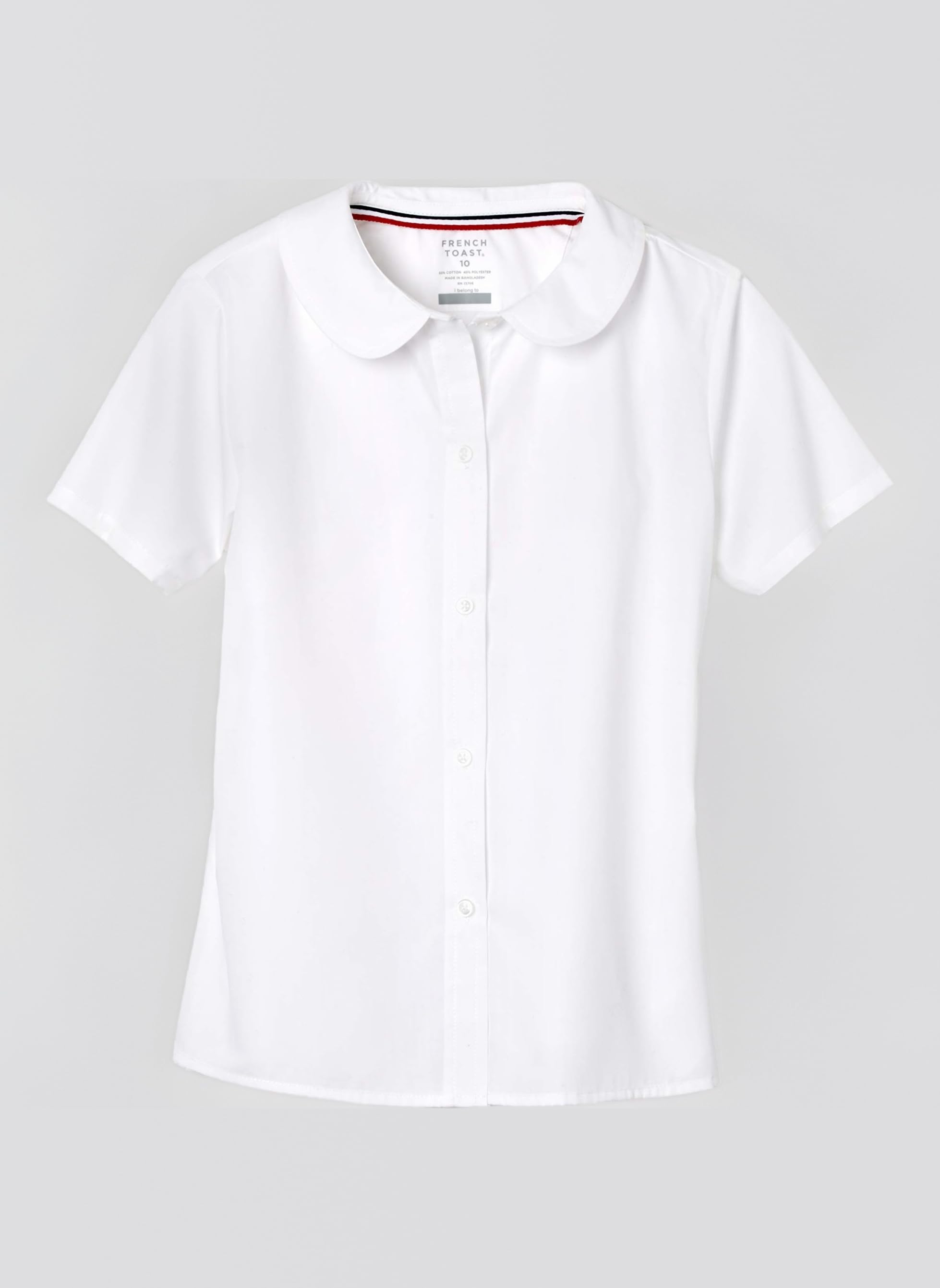 French Toast Girls Short Sleeve Woven Peter Pan Collar Blouse