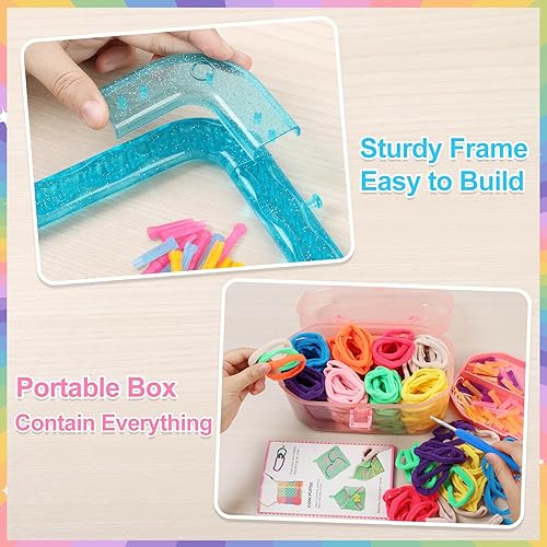 Miniatura 2 de IQKidz Kit de telar de tejer, manualidades y manualidades para niños y adultos, regalo ideal para niñas de 5, 6, 7, 8 a 12 y 13 años, fácil