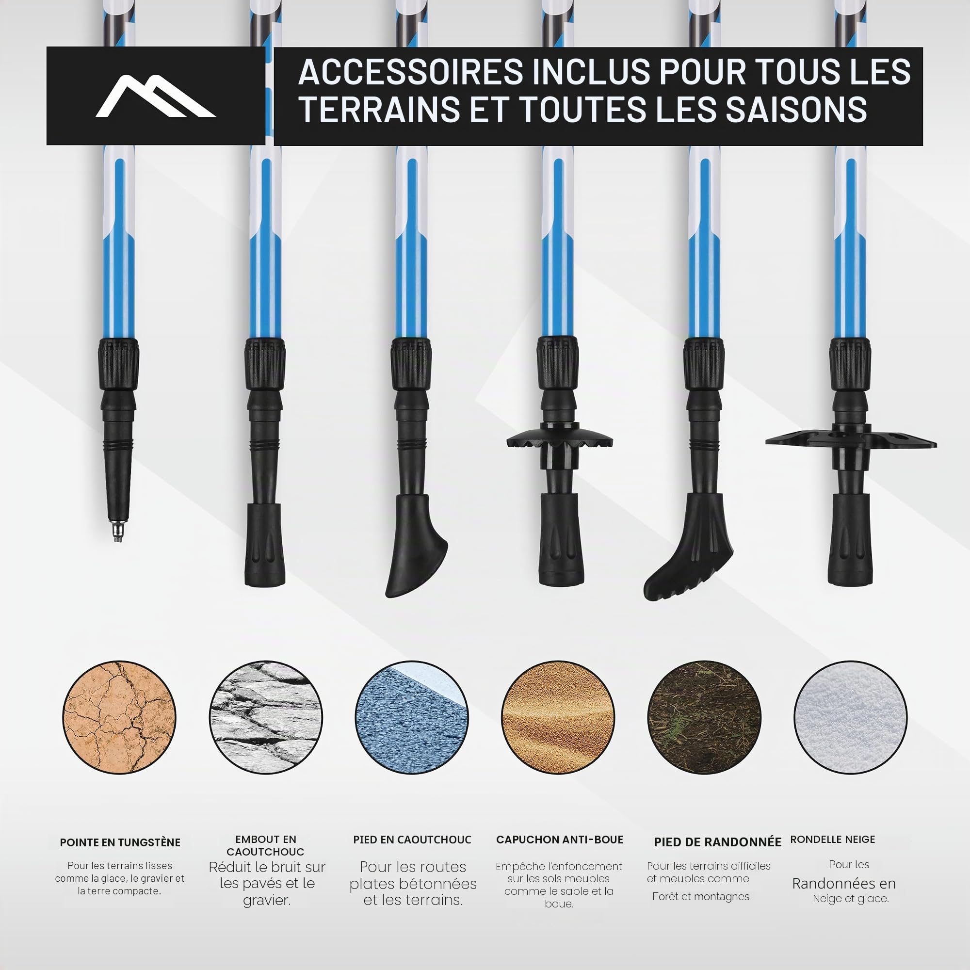 Bâtons de marche nordique Premium - Haute Qualité - ultra-léger - Walking Sticks