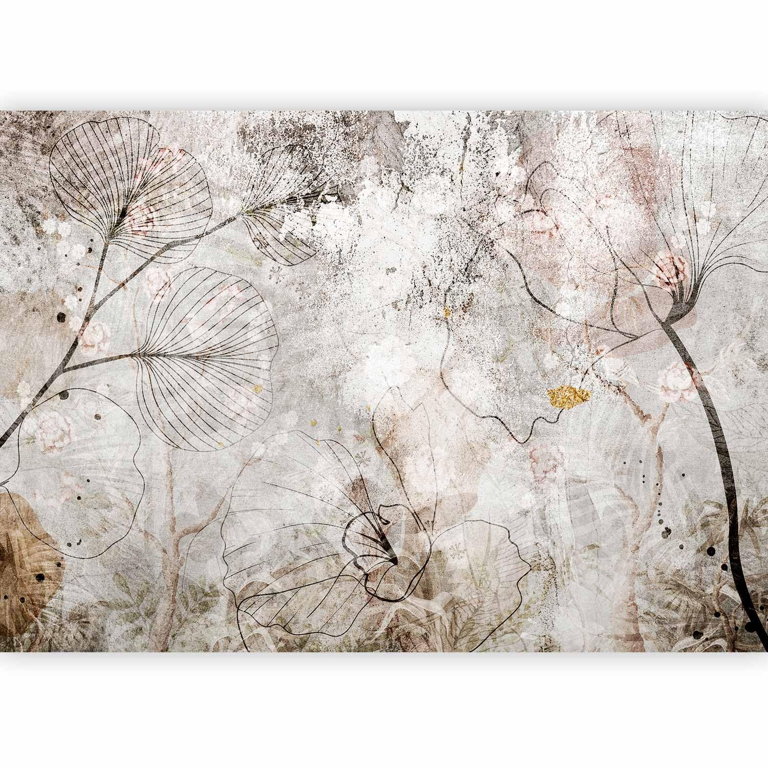murando Fotomurales Hojas 350x256 cm Papel pintado tejido no tejido coración Pared corativos Murales morna Diseno Fotográfico Flores Naturaleza Aspecto concreto b-A-10395-a-a