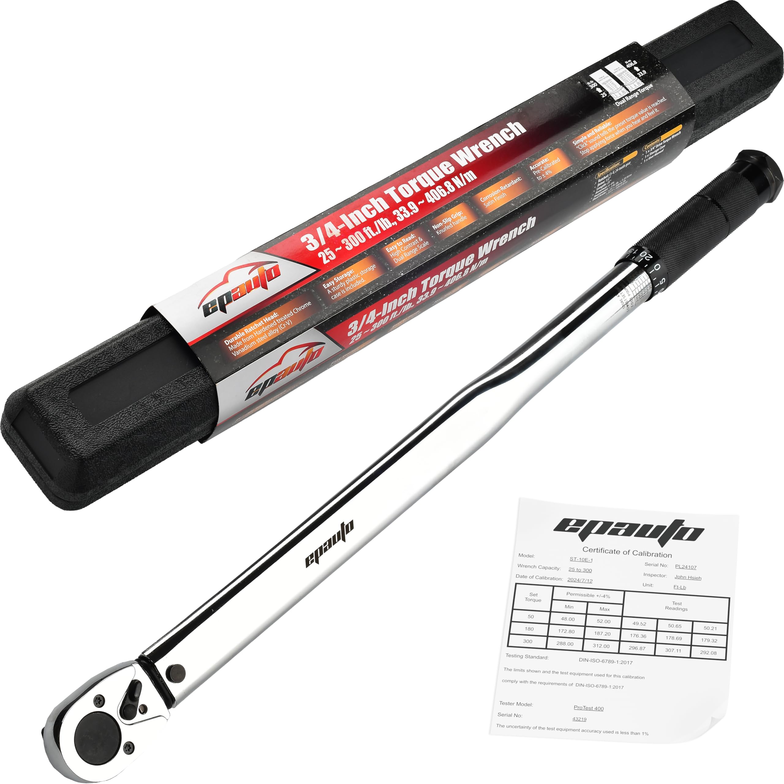 EPAuto 3/4-Inch Torque Wrench, 25~300 ft./lb., 33.9~406.8 N/m