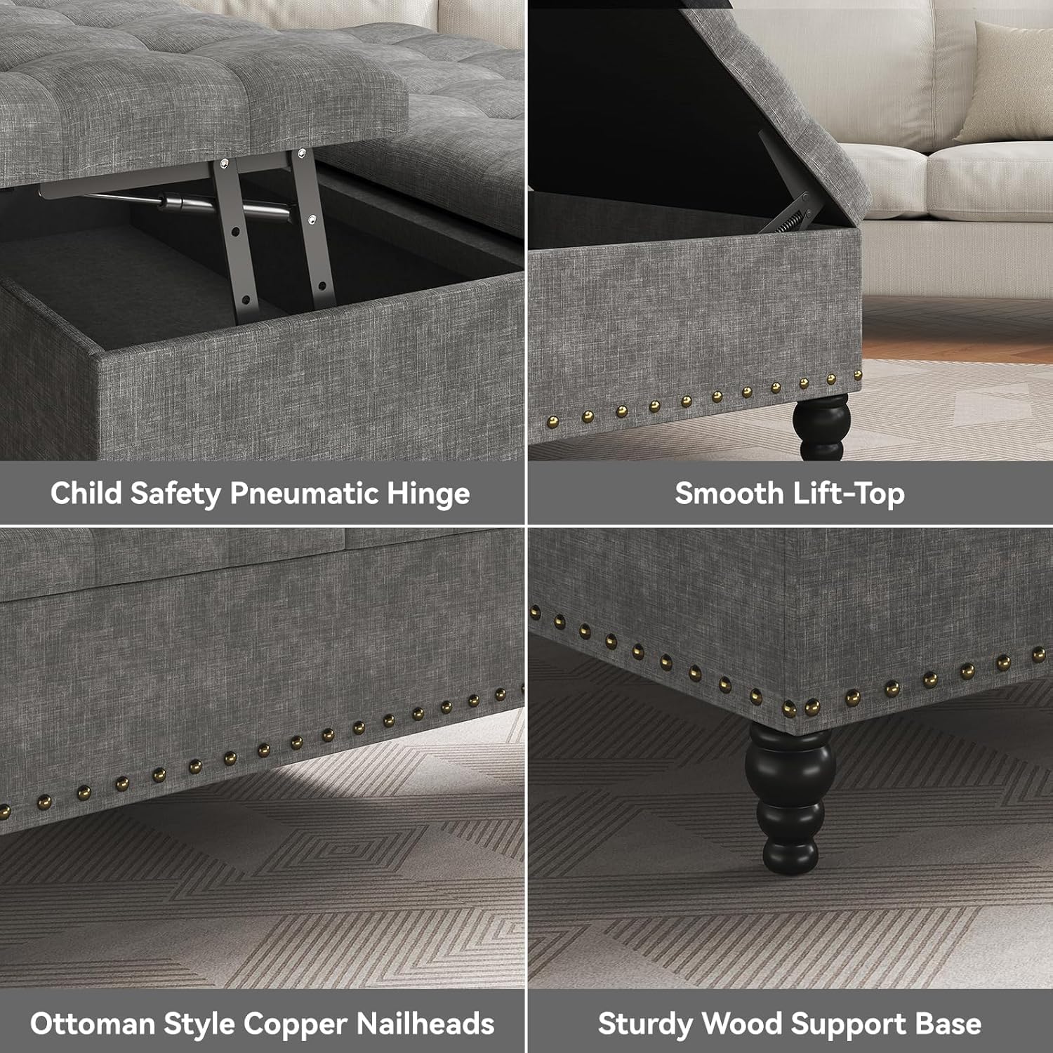 Coffee Table Decor Ideas Defining Living Rooms in 2026 3 WelcometoIABIFO 35' Ottoman Coffee Table, Tufted Upholstered Coffee Table with L - product photo