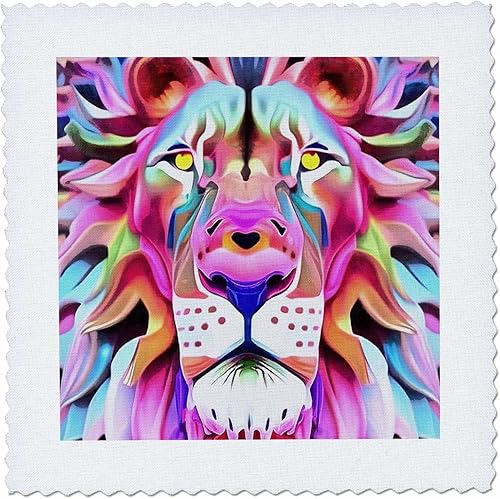 3dRose an Unreal Dreamlike Lion Fantasy Art - Quilt Squares (qs-377653-9)