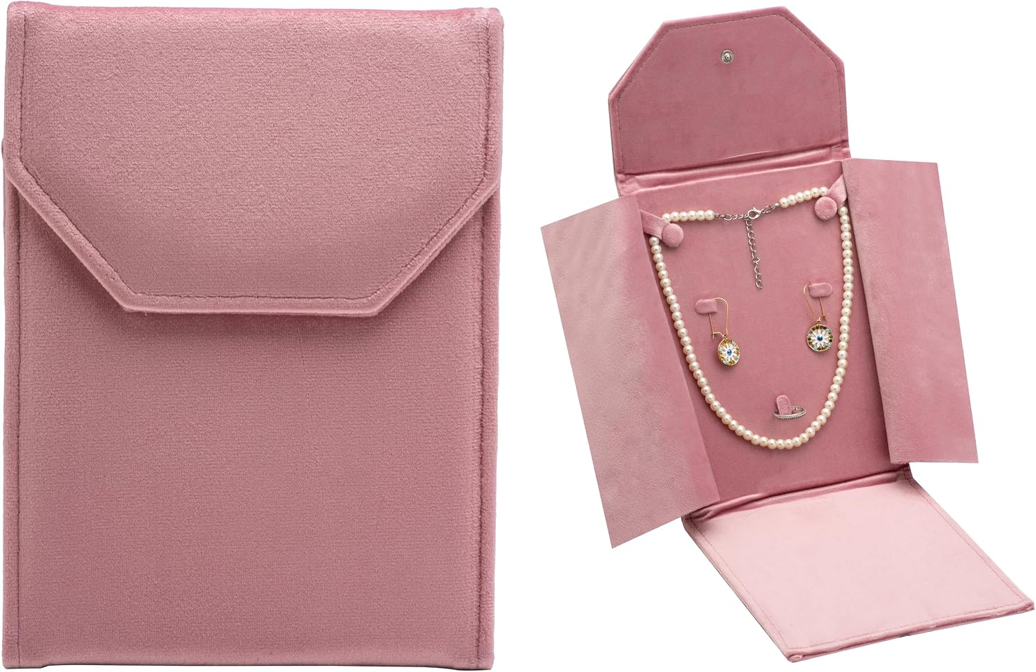 Velvet Necklace Jewelry Travel Folder Storage Display Case