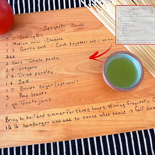 Miniatura 3 de Tabla de cortar recetas original escrita a mano, el mejor regalo único para ella, varios tamaños y estilos, madera de arce, cereza o nogal, la mejor