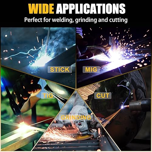 Miniatura 5 de Casco de soldadura con oscurecimiento automático, visión grande de 3.94 x 3.66 pulgadas 1/1/1/1/1, casco de soldadura de color verdadero, capucha de