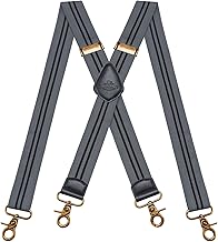 Braces for Men with 4 Strong Hook Clips, X Shape Elastic Adjustable Braces for Men and Women Work Trousers Strong Motorcycle Trousers Overalls Jeans