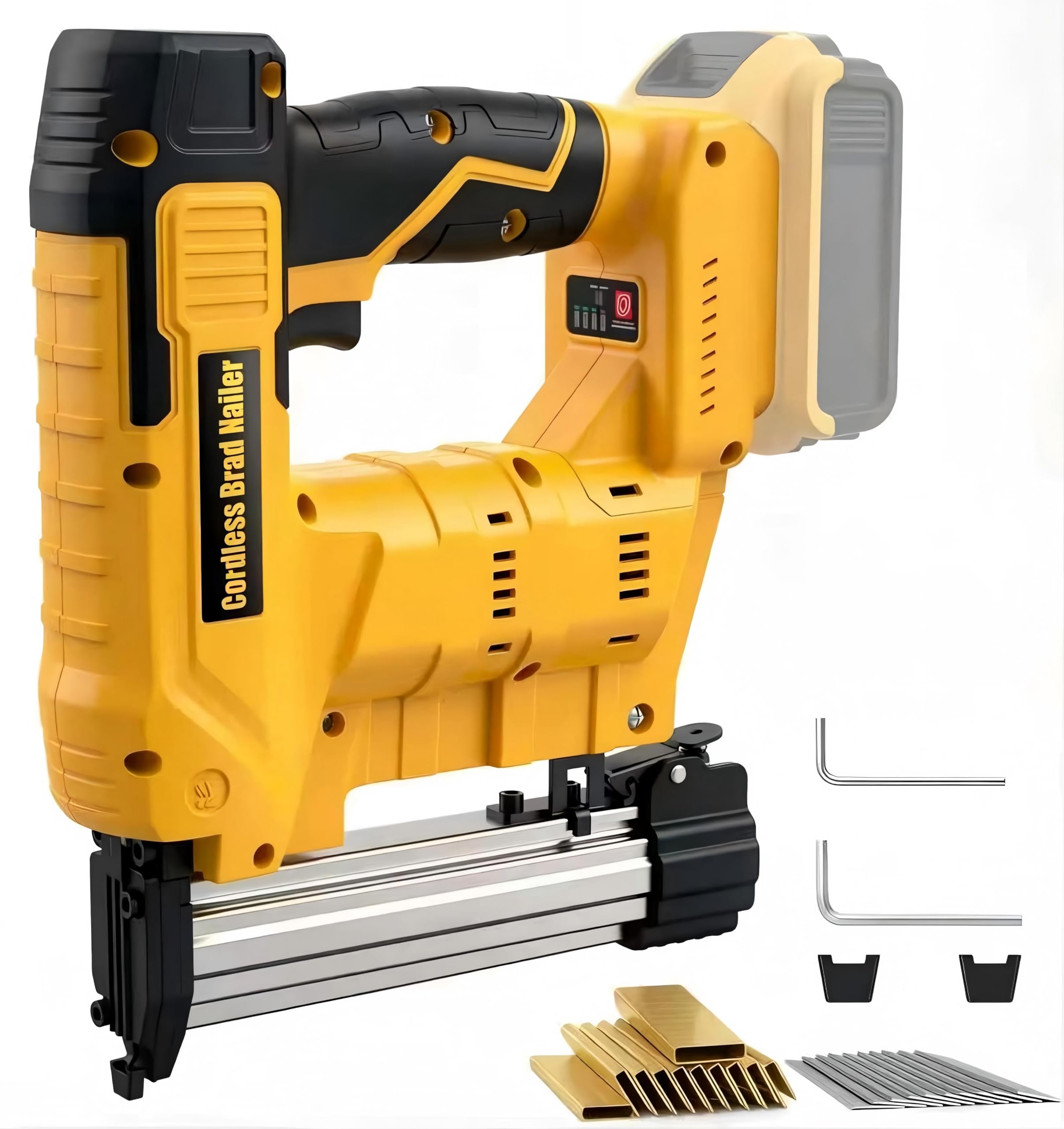 Photo 1 of 2-in-1 Cordless 18GA Brad Nailer/Staple Gun, Compatible with Dewalt 20V Max Battery (No Battery), Electric Nail Gun/Stapler Battery Powered with 1000 Nails/Staples for Home Improvement, Wood Carpentry