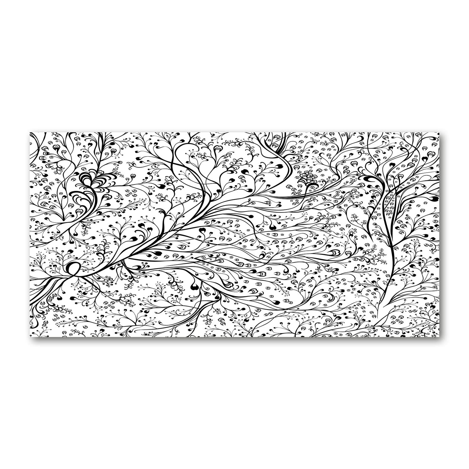 Image tableau photo de branches entrelacées noir et blanc panoramique