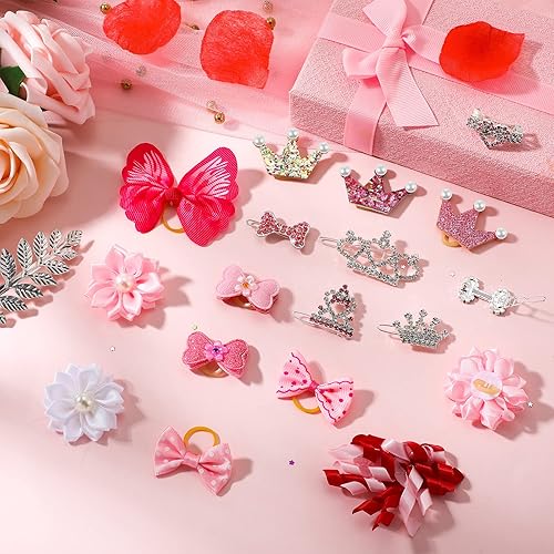 Miniatura 2 de 40 pinzas para el pelo de perro del día de San Valentín y corona de lazo para perro, accesorios estilo princesa para perros pequeños, diamantes de