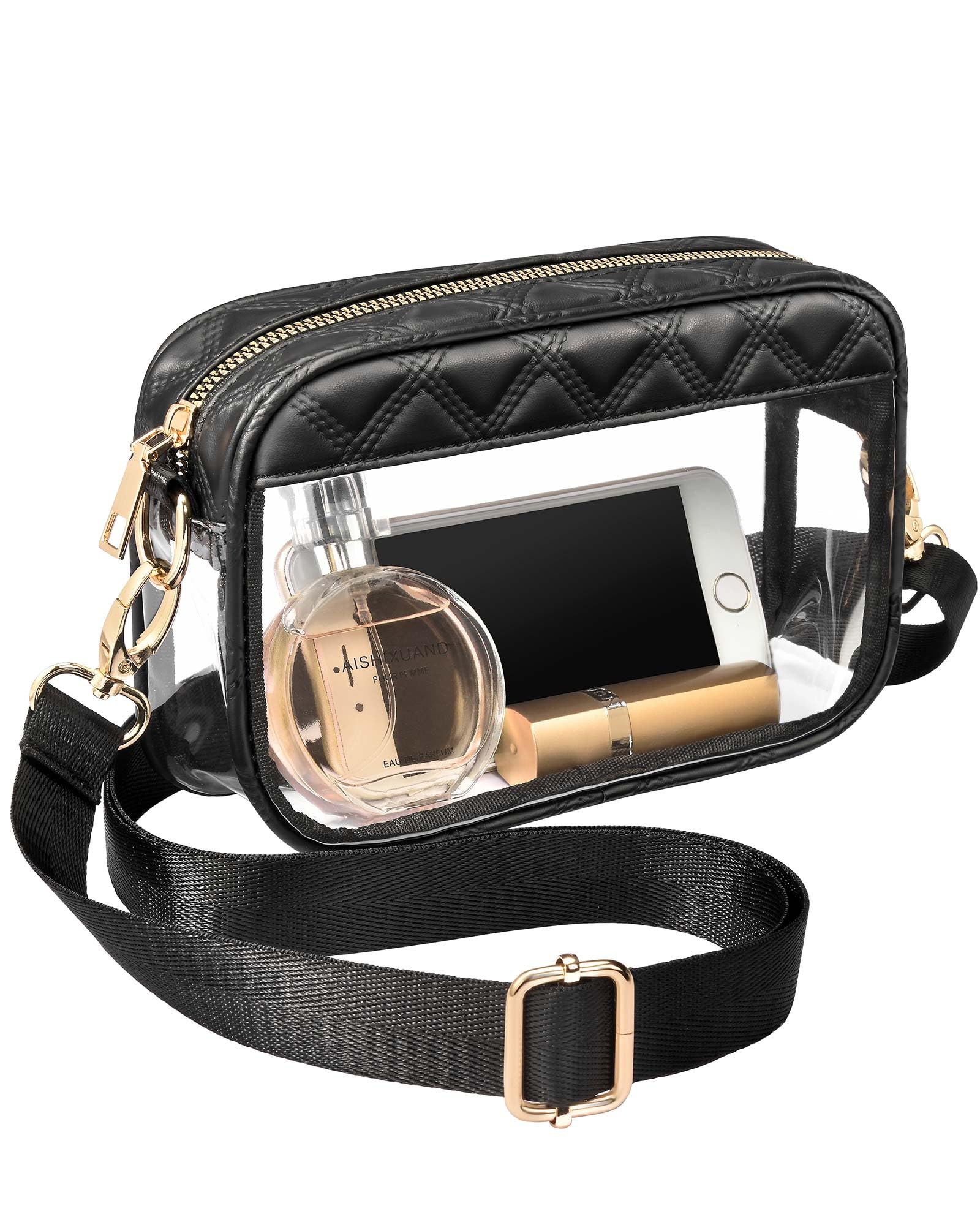 Bulado Clear Crossbody Bag Stadium Approved, Clear Purses for Women Stadium Crossbody for Events Concerts Sports Outfits