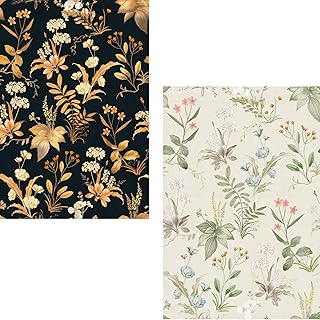 Vintage Wallpaper Peel and Stick Floral Contact Paper Wildflowers Botanical Wall Paper Removable Renter Friendly Wallpaper 17.3in x 9.8ft