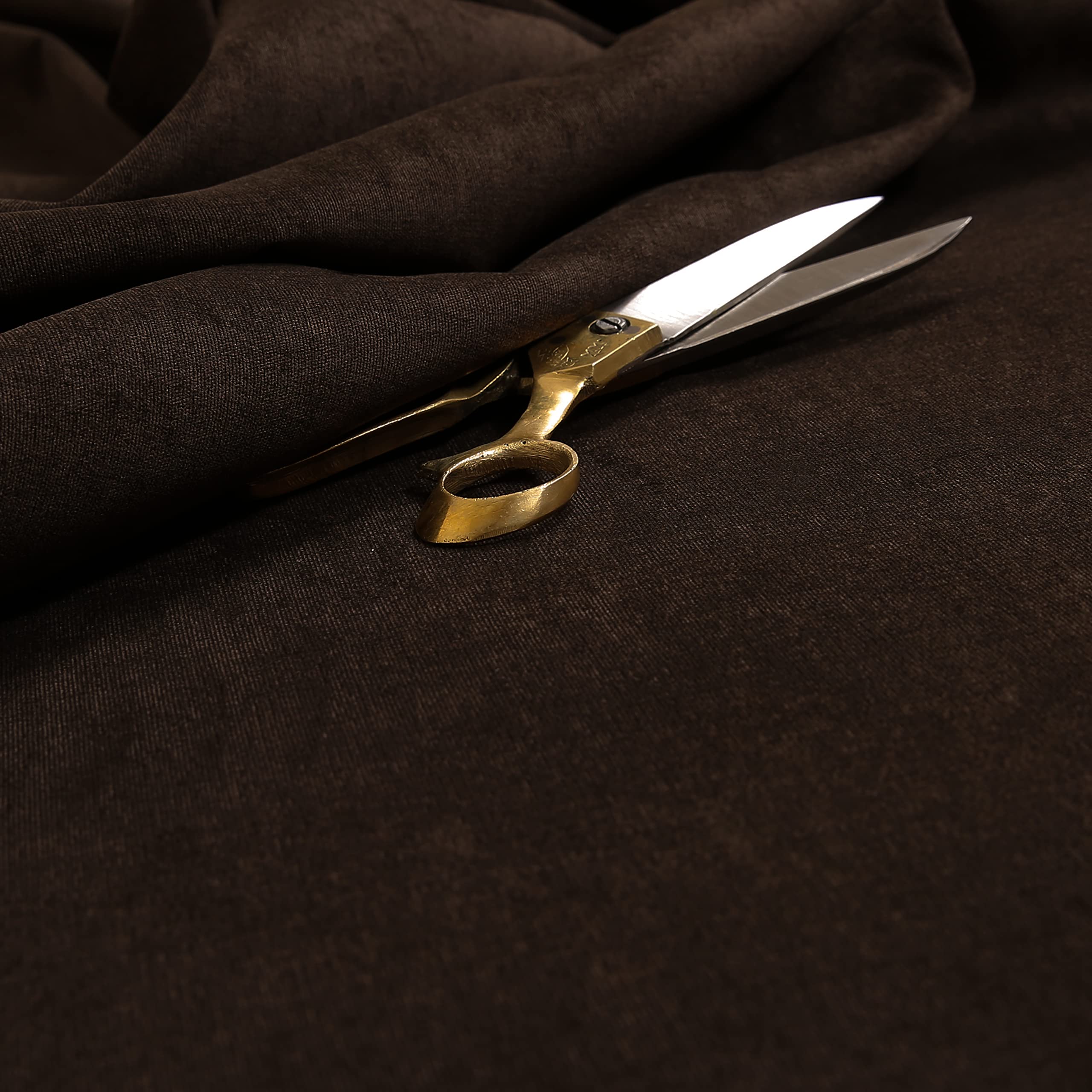 Redbrick Mill Fabrics Flame Retardant Elasticated Distressed Chenille Hard Wearing Upholstery Fabric by The Metre for Curtains and Cushions, Chocolate Brown (Per Metre) โ image 1