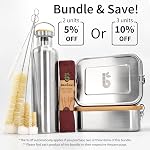 Bambaw Insulated Water Bottle 24oz, Stainless Steel Water Bottles for School, Gym & Sport, Fits in Cup Holder, Leak-Proof, Wide Mouth for Easy Cleaning (Silver)
