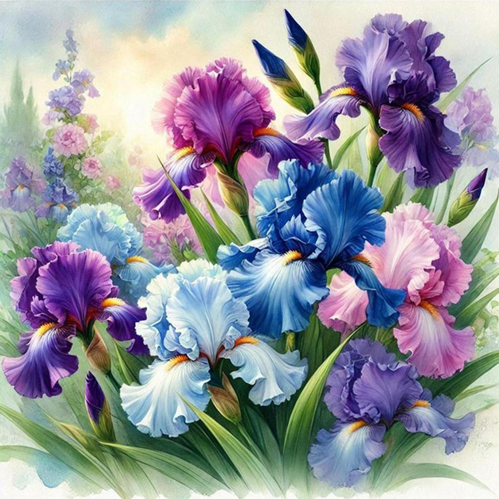 Iris Full DIY 5D okrągłe wiertło diamentowe kropki zestaw do malowania 40 x