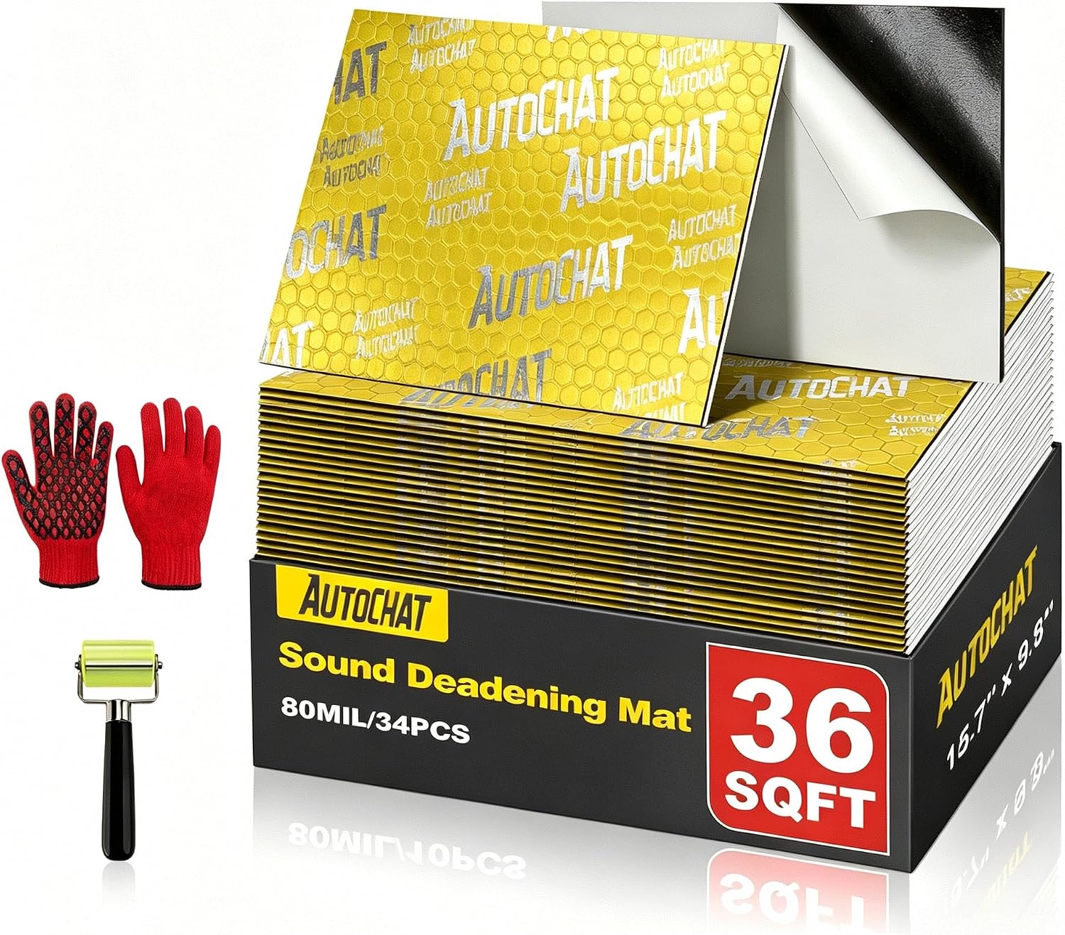 80mil 36 sqft Sound Deadening Mat, Car Sound Deadening Material(34pcs)