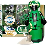 Vista 13 de Bolsa J&A's Inflatable Dudes, ninja de 47 pulgadas, saco para golpear, saco de boxeo, juguete inflable, vinilo de calidad superior, base lista
