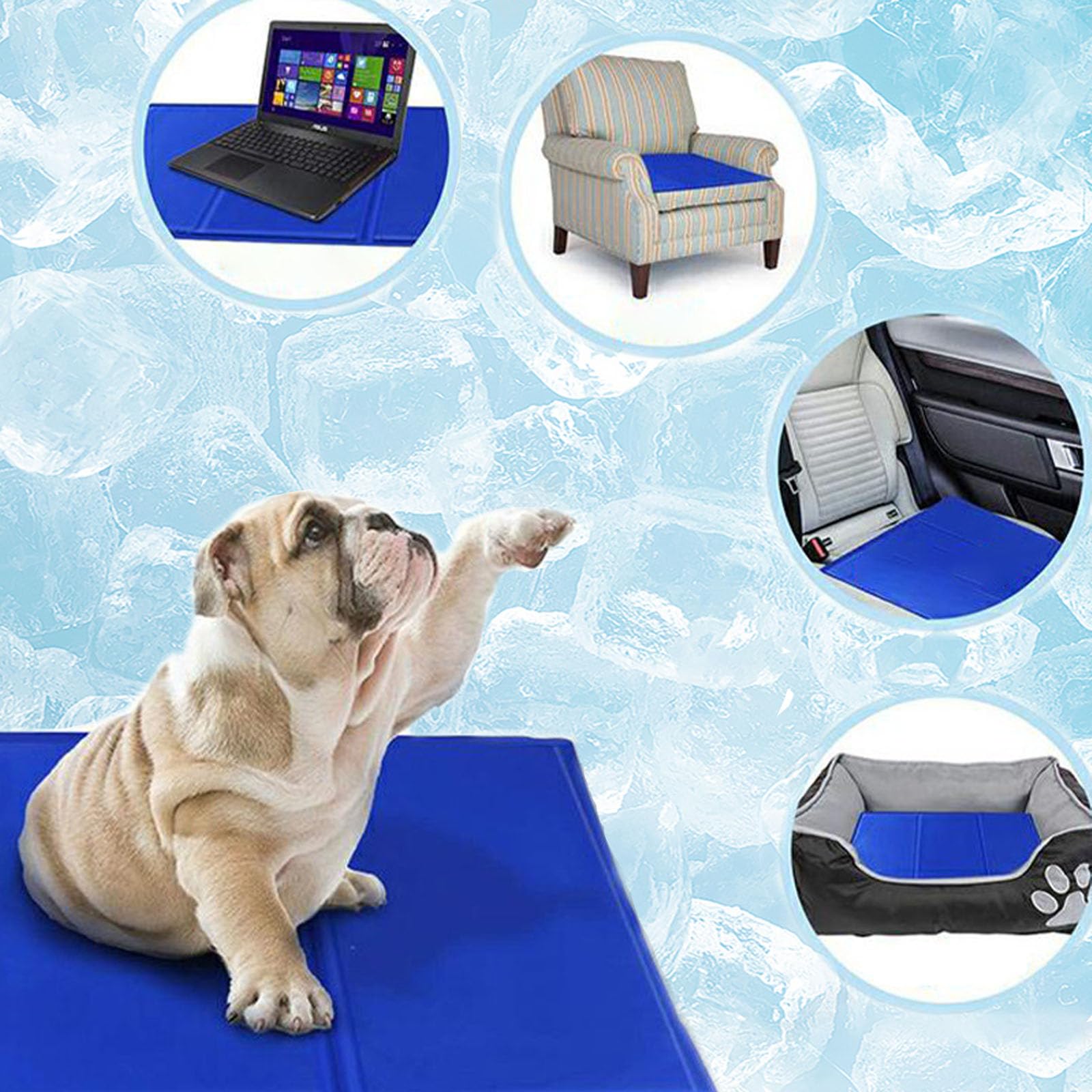 Tapis Rafraîchissant Chien L 90×50 cm – Tapis Refroidissant pour Chien Grand Chien, Auto-Rafraîchissant sans Eau, Résistant et Étanche, Matelas rafraîchissant pour Chien