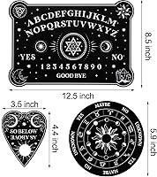 Vista 2 de Kit de radiestesia de tablero de péndulo con 3 piezas de tablero de habla espiritual, 1 collar de péndulo de cristal de mensaje metafísico, 2