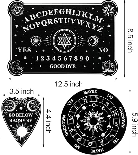 Miniatura 2 de Cañas de radiestesia de cobre kit de tablero de péndulo de radiestesia 3 tablero de espíritu de madera 2 varillas de buceo paranormales retráctiles