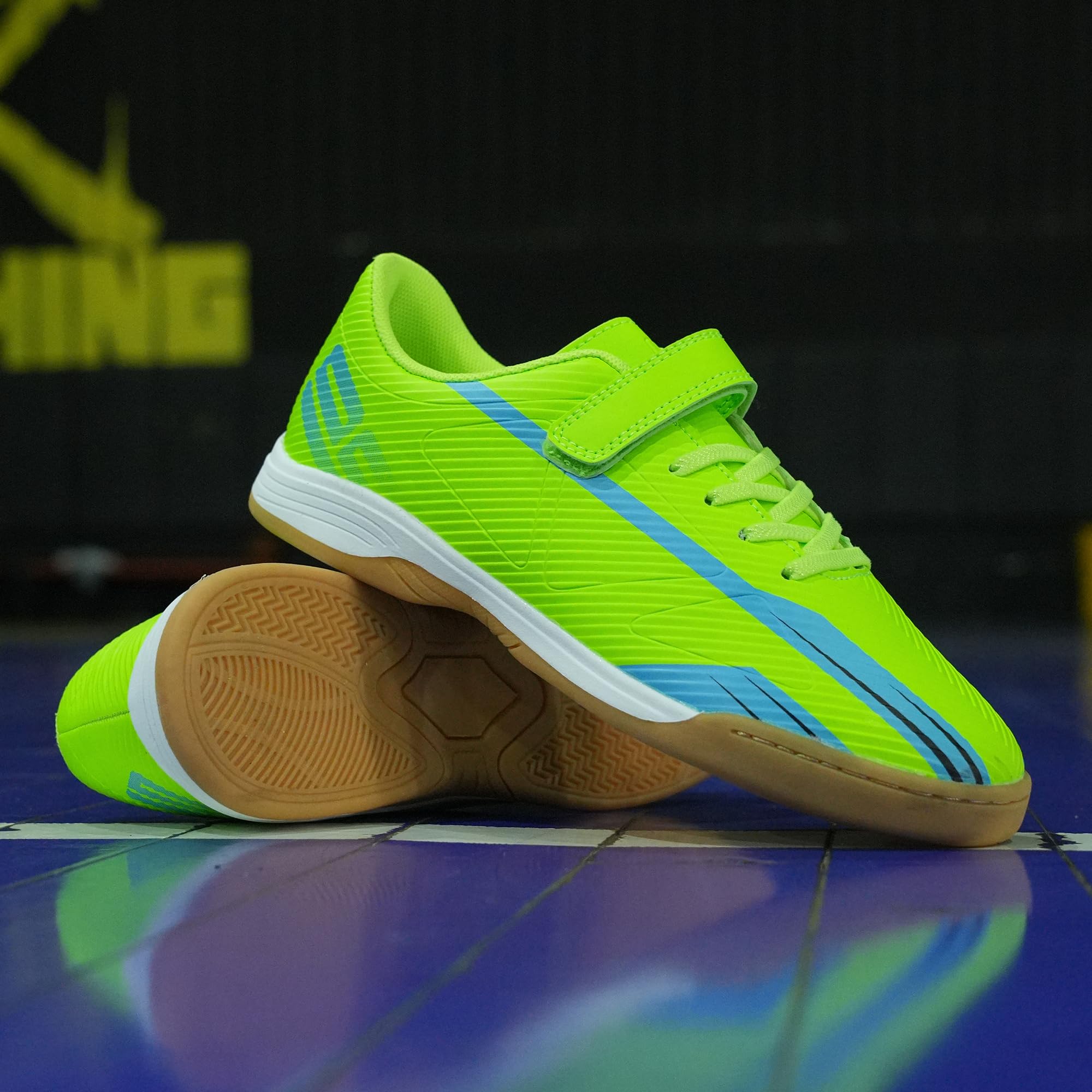 JABASIC Dziecięce buty do piłki nożnej halowej dla chłopców i dziewczynek – futsal, buty do piłki nożnej do użytku wewnątrz