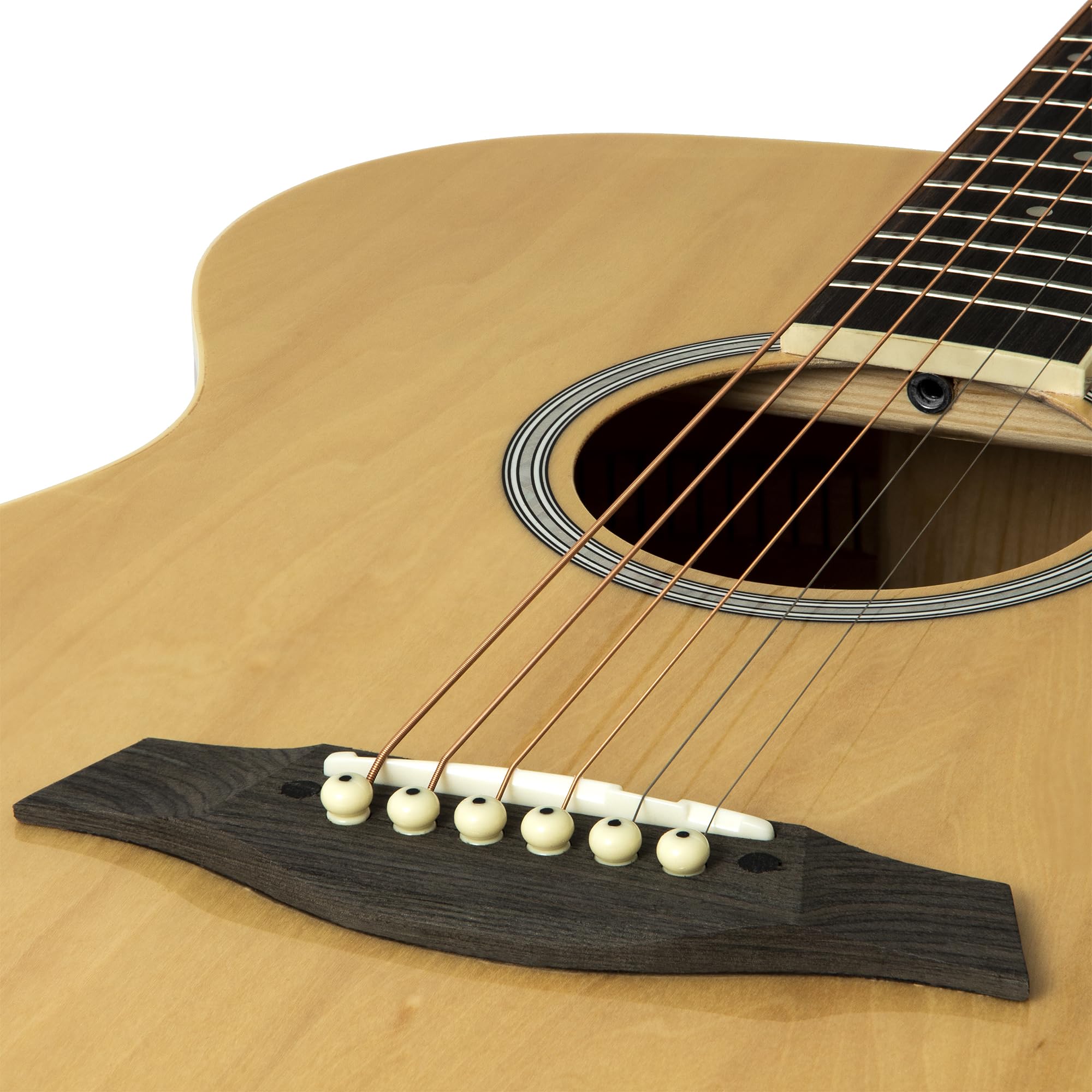 TIGER ACG1-NT34 3/4 Guitare acoustique à cordes en acier pour 9 ans et plus avec sac, sangle, cordes de rechange et plectres - Naturel