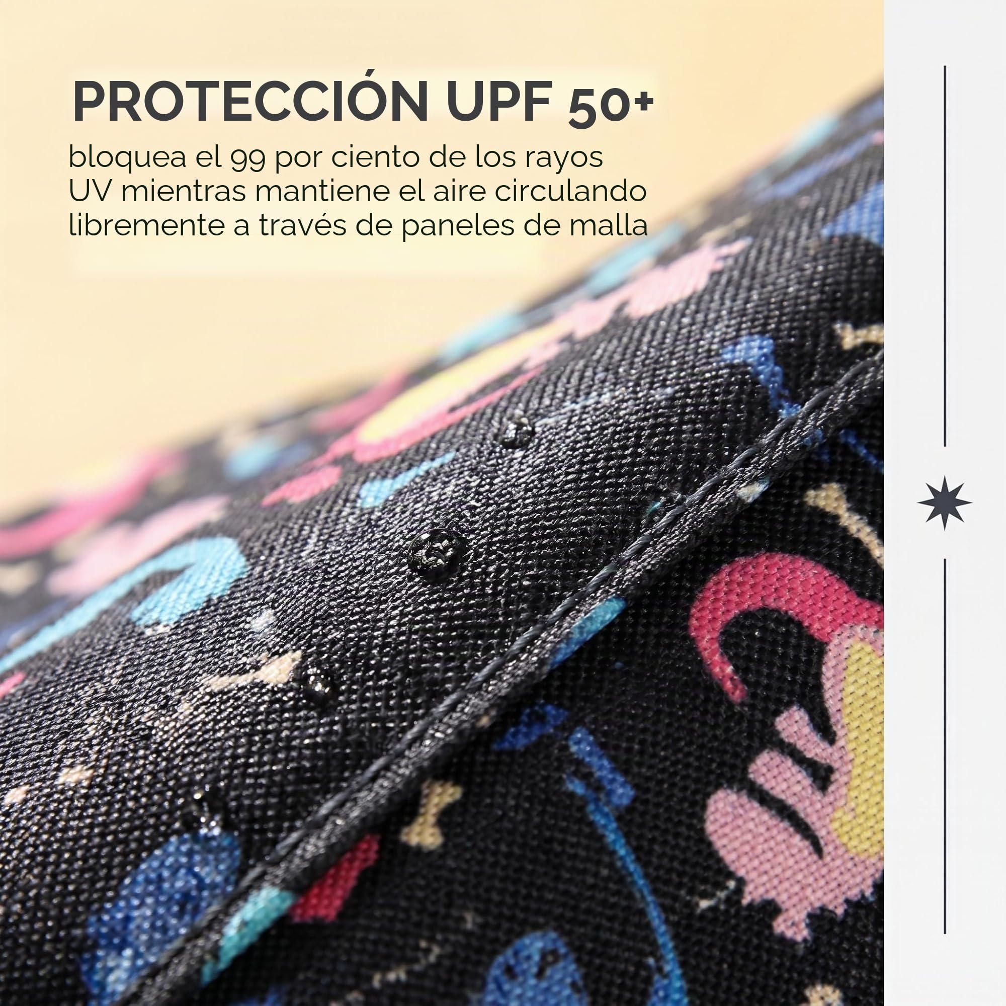 Sombrilla Carrito Bebé Universal Dinosaurios - Parasol Carrito Bebé Impermeable Protección Solar UPF 50+, Sombrilla para Carrito de Bebé Ligero y Transpirable, Accesorio Cochecito Bebé