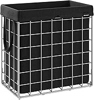 Vista 103 de SONGMICS 29 Gal. (110L) Laundry Basket, Laundry Hamper, Collapsible Clothes Hamper, Removable and Washable Liner, Metal Wire Frame, for Bedroom