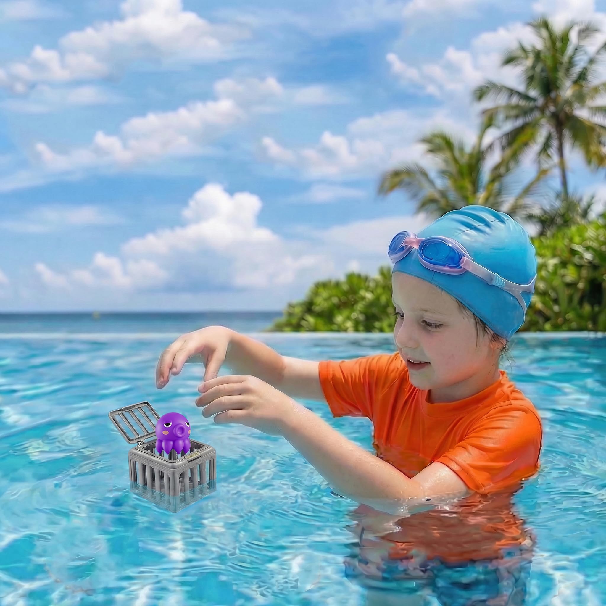 Underwater Dive Rescue Toys | Funscape Kids Pool Diving Toys | Pool Diving Treasure Hunt Game | Sinking Pool Swim Toy For Kids | Water Dive Set With Fish Box Floating Animals For Boys Girls — view 4