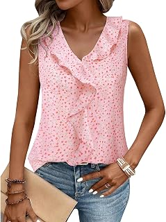 Womens Summer Dressy Tank Top Sleeveless Business Casual Blouses Office Work Shirt