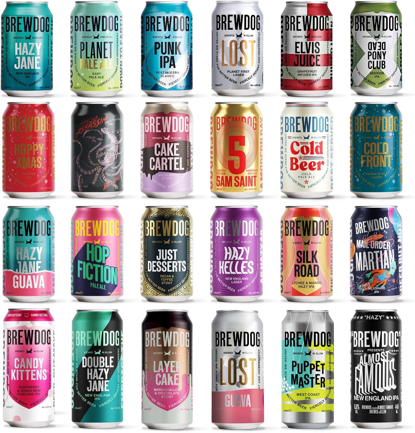 BrewDog Sustainable Variety 24 Pack 24 Fresh Beers New and