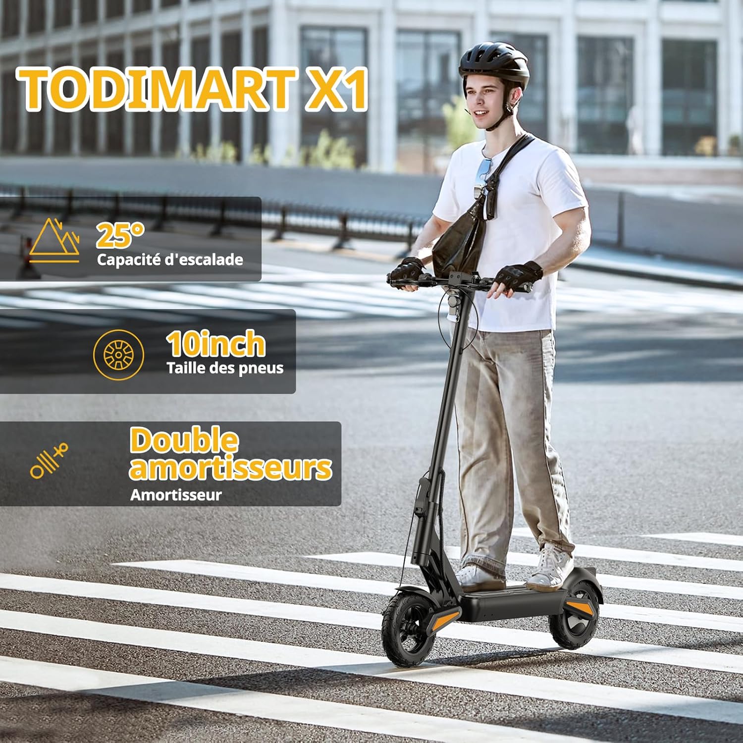 TODIMART X1 Electric Scooter with double shock absorbers