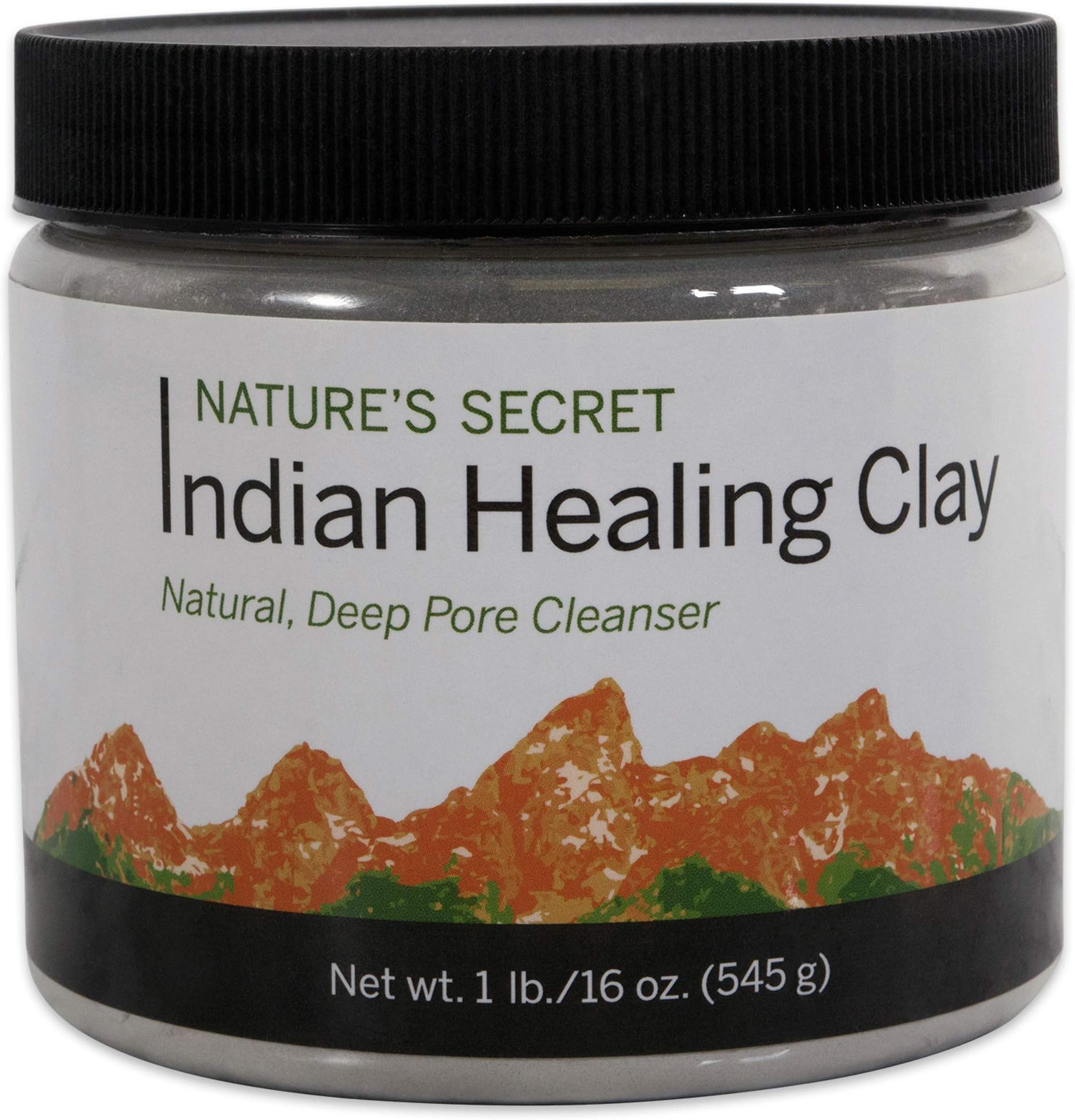 Nature's Secret 100% Pure Natural Indian Healing Clay Mask & Deep Pore Cleanser, 16oz (1lb)