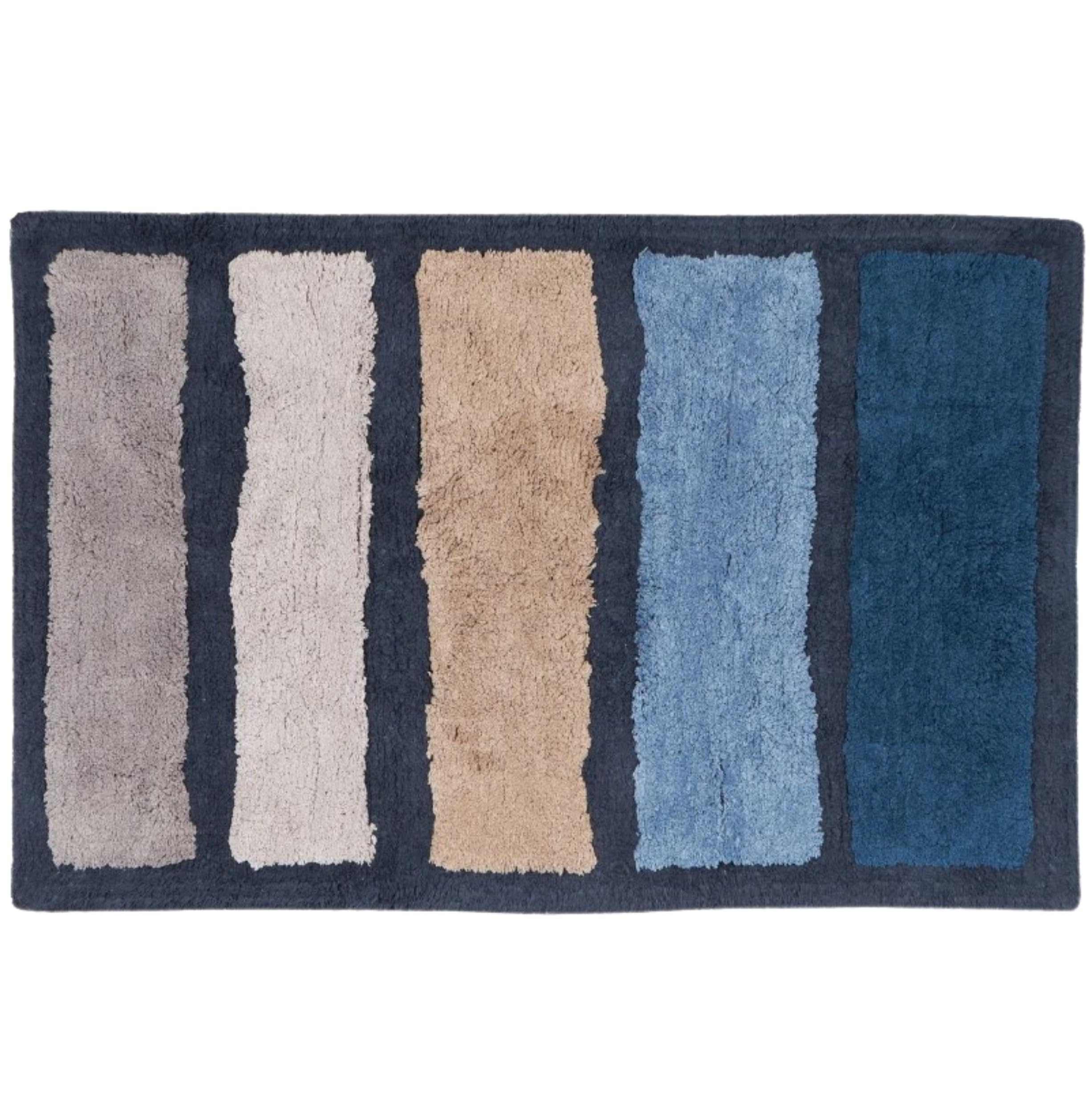 Tapis de bain Mirabello Carrara Amorgos bleu en éponge haut de gamme