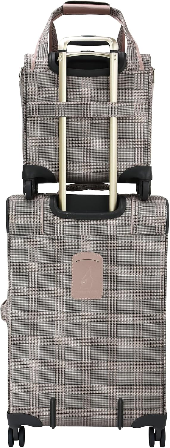 London Fog Brentwood IV 15" 4-Wheel Under the Seat Bag, Rose Charcoal