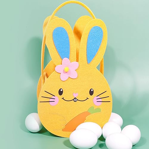 Miniatura 5 de JOYIN 3 cestas de Pascua, cestas de conejo de Pascua para niños, caza de huevos de Pascua, recuerdos de fiesta de Pascua, cubo de caza de huevos de