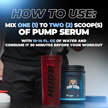 Pump Serum Non-Stim Pre-Workout For Pumps, Performance, Vascularity & Fullness - Most Stacked Stim-Free Pre Workout with No Caffeine, L-Citrulline, HydroPrime, L-Tyrosine (Blue Razz)