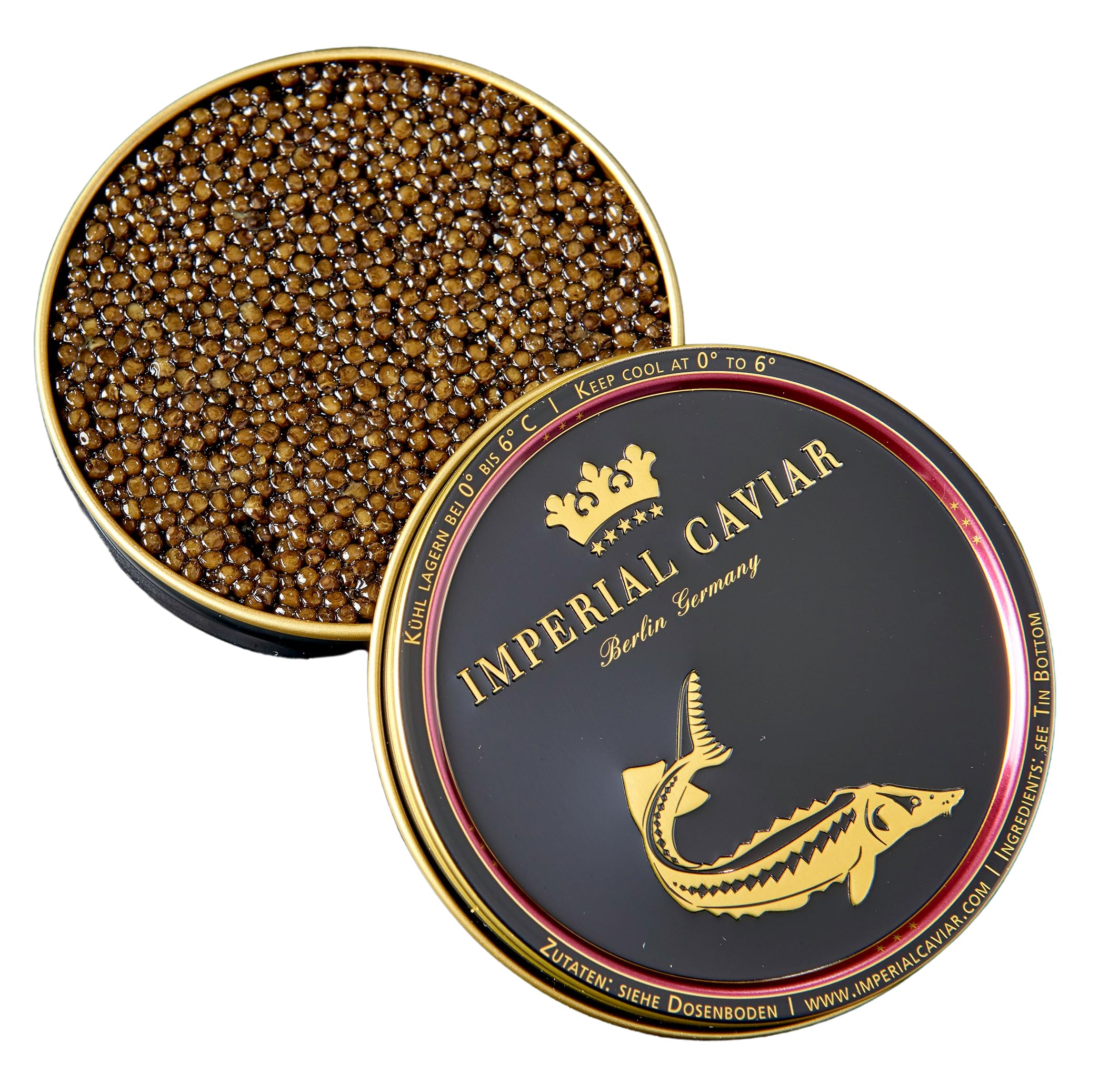 Imperial Caviar® Imperial Baerii - 30g Premium Kaviar Malossol - Imperial Baerii Kaviar Dose aus Aquakultur - Feinkost Geschenk für Feinschmecker - Frisch & Expressversand