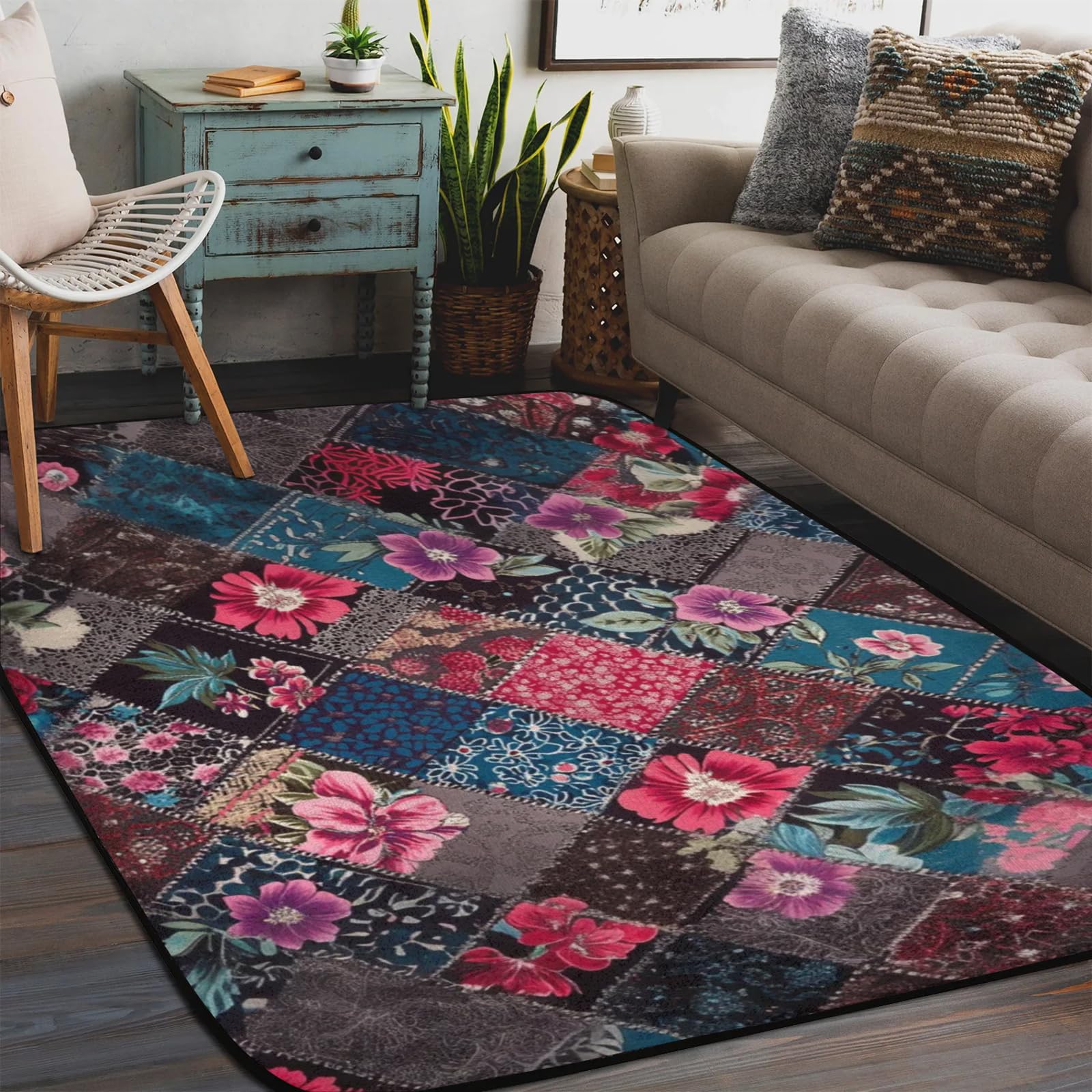 Grand tapis de salon 122x183 cm idéal pour chambre d'enfant