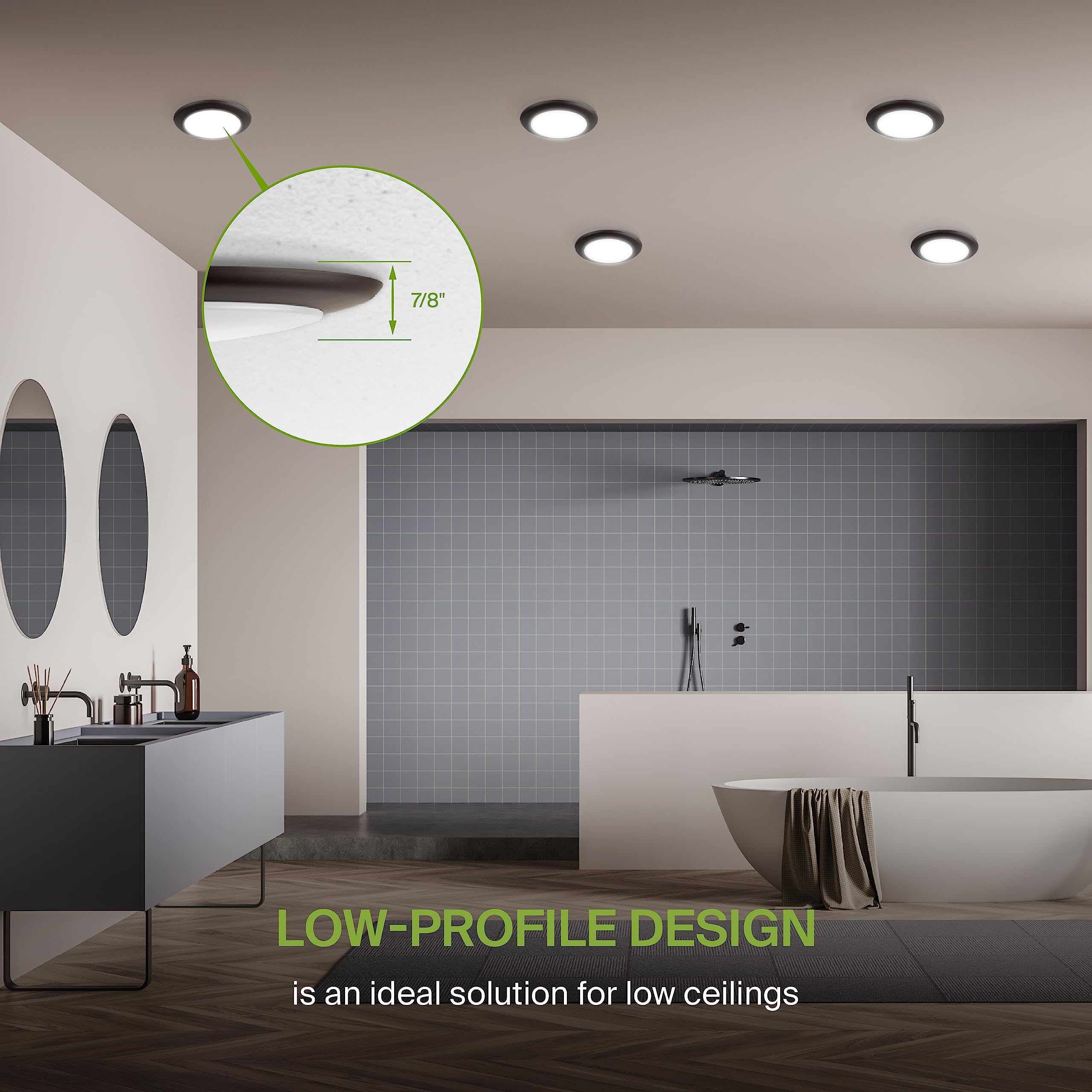 ASD 12 Pack LED Disk Lights 4 Inch, 10W 5CCT 2700K-5000K 685LM