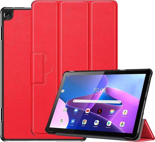 ATOOZ Case for Lenovo Tab M10 (3rd Gen) 10.1 inch 2022, With Auto Sleep/Wake Protective Folio Case Cover for Lenovo M10 3rd gen (TB328FU /TB328XU) Tablet (Red)