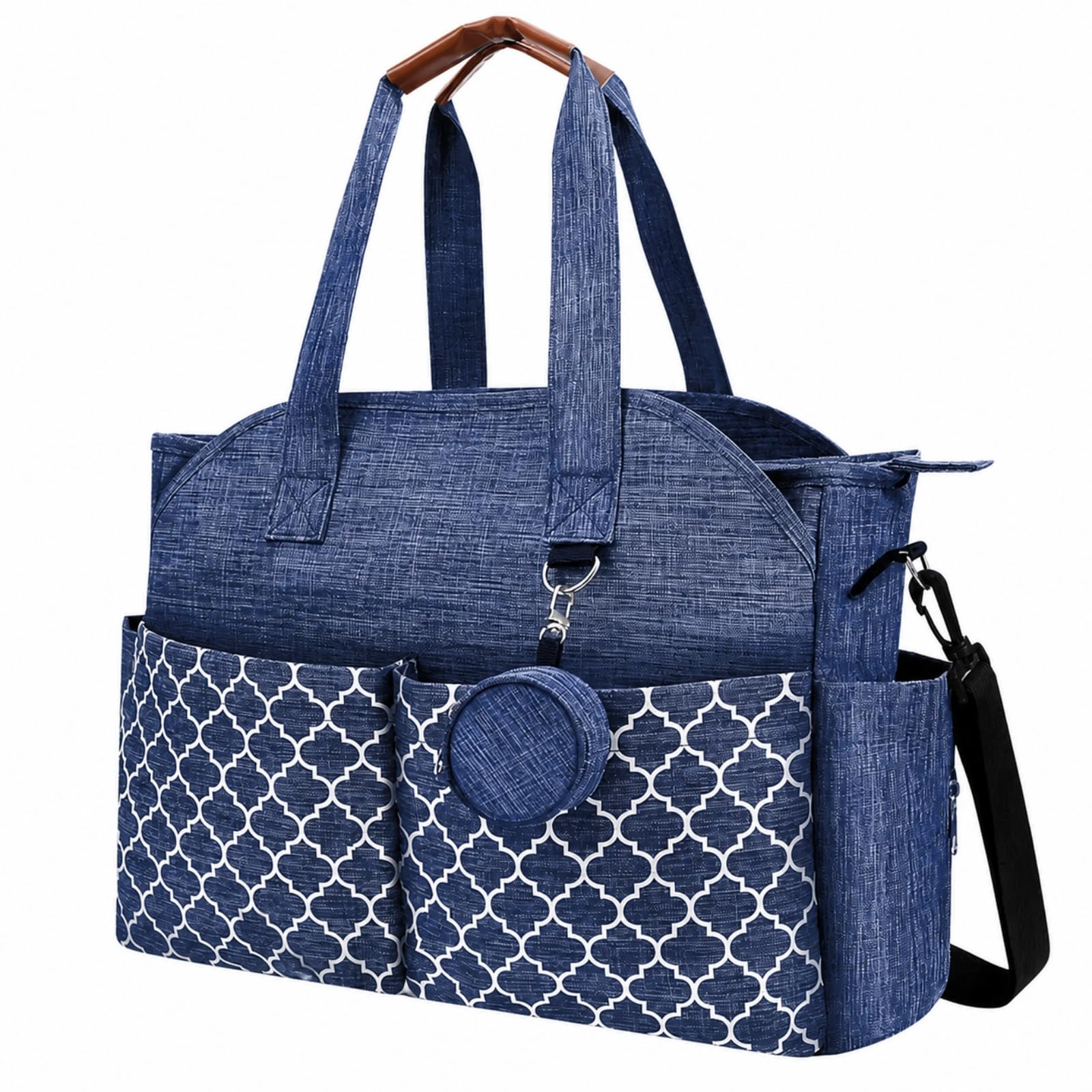 Bolso Almacenamiento para Neceseres l Bebé con Chupete smontable y Correa para Hombro Ajustable Acuado para Madres Primerizas y Padres Ocupados, Marino