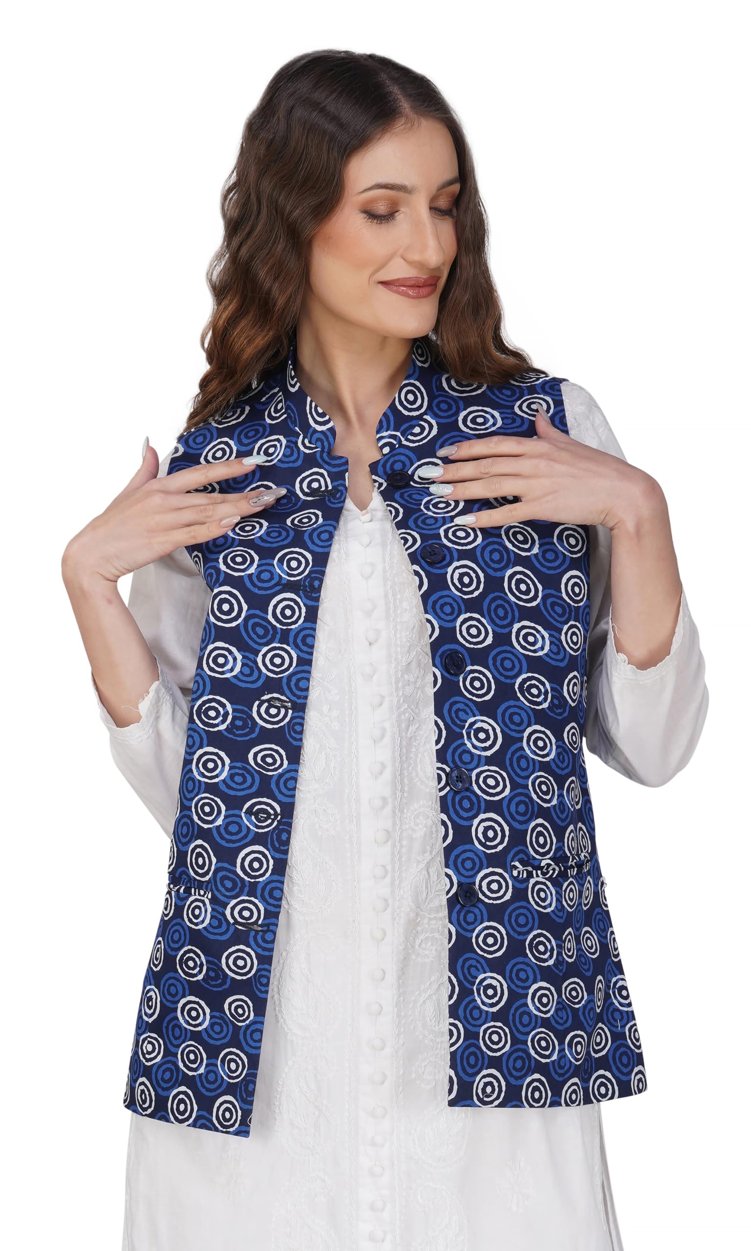 vastraa fusion Women's Solid Indian Ethnic Traditional Nehru Jacket/Waistcoat (VASTRAATS1420D$P)-picture-22